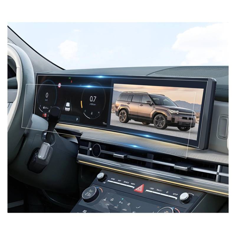 Instrumententafel Schutzfolie Auto Navigation & LCD Instrument Nano Screen Protector Für Hyundai Für Santa Fe 2024 LHD Auto Innen Zubehör GPS Schutzfolie(12.3-Inch) von DELORM