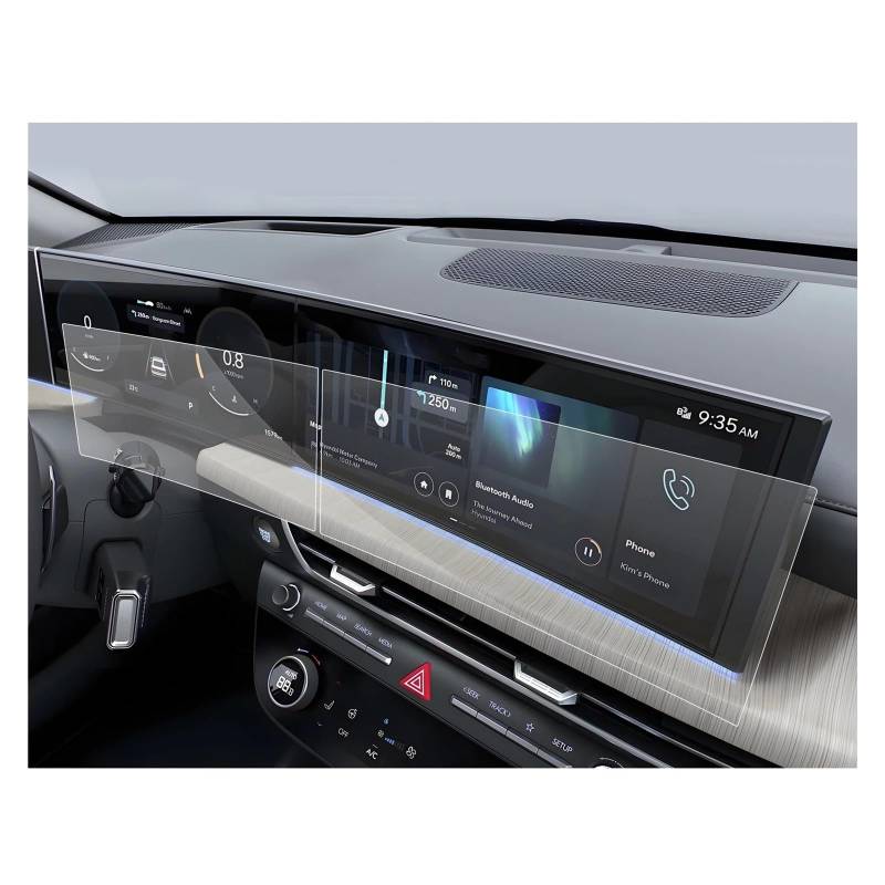 Instrumententafel Schutzfolie Auto Navigation & LCD Instrument Nano Screen Protector Für Hyundai Für Santa Fe 2024 LHD Auto Innen Zubehör GPS Schutzfolie(Navigation Film) von DELORM