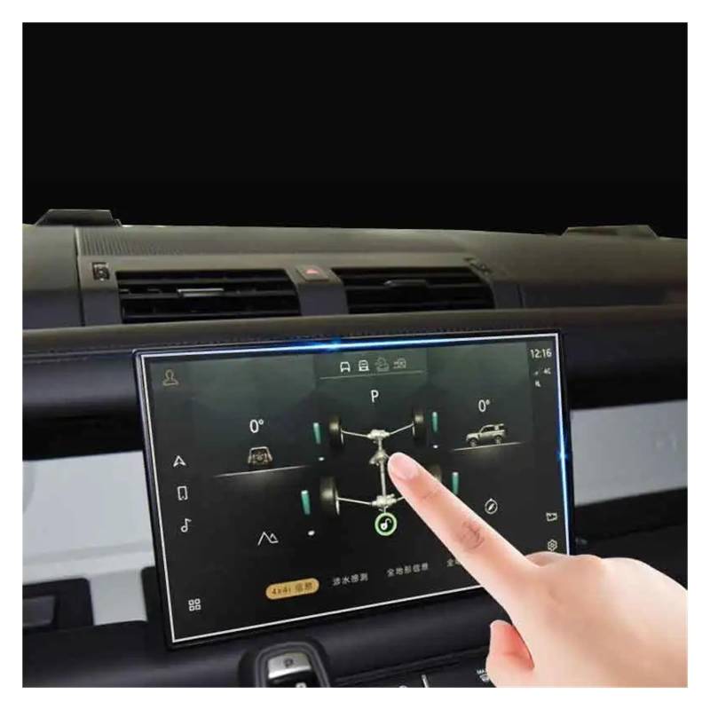 Instrumententafel Schutzfolie Für Land Für Rover Für Defender 2022 90 110 12,3 Zoll GPS Navigation Gehärtetem Glas Screen Protector Film Auto Innen Zubehör GPS Schutzfolie von DELORM