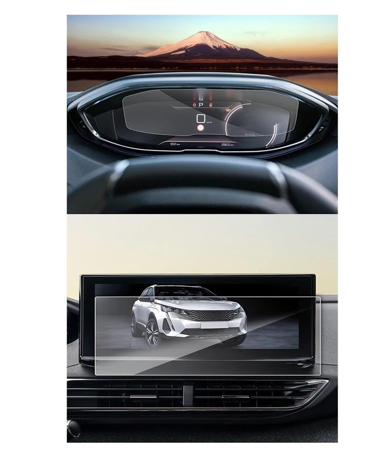 Instrumententafel Schutzfolie Für Peugeot 5008 3008 2021 2022 2023 LCD Auto Radio GPS Navigation Gehärtetes Glas Und Dashboard Screen Film Schutz GPS Schutzfolie(GPS and Dashboard) von DELORM