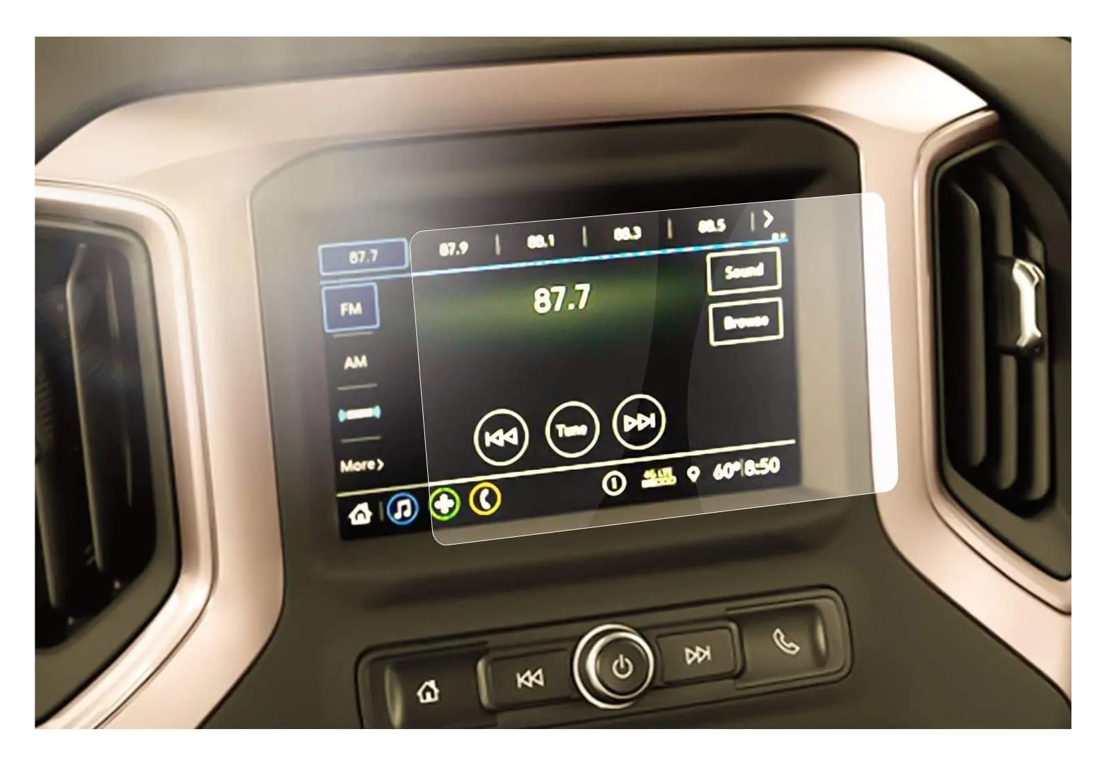 Instrumententafel Schutzfolie Für Silverado 1500 2019–2021 Infotainment 3 7-Zoll-Auto-Navigations-Displayschutz aus gehärtetem Glas, 9H-Härte GPS Schutzfolie von DELORM