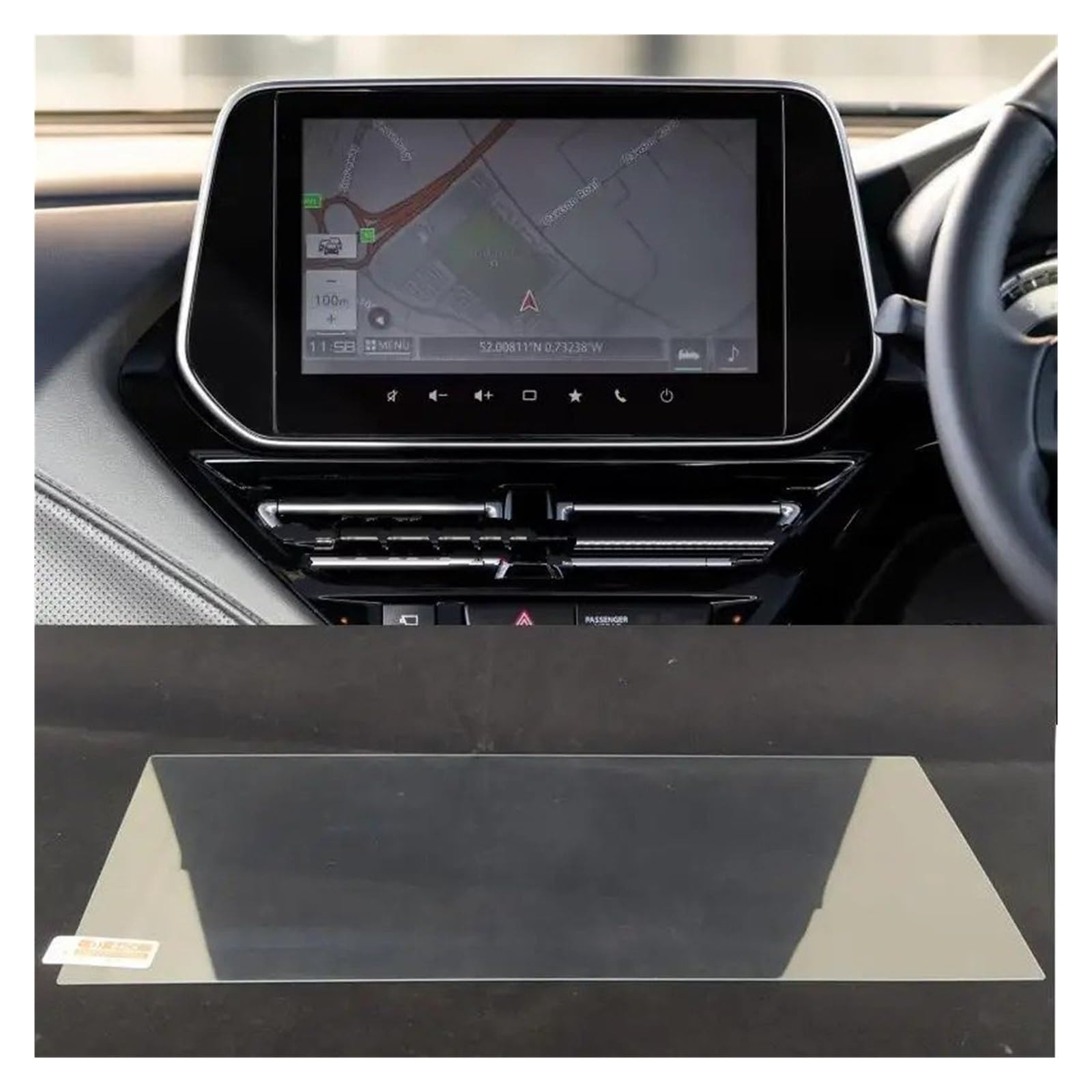 Instrumententafel Schutzfolie Für Suzuki Für S-Kreuz 2022 2023 Auto Infotainment Radio GPS Navigation Innen Gehärtetes Glas Screen Protector Film Aufkleber GPS Schutzfolie(9 inch) von DELORM