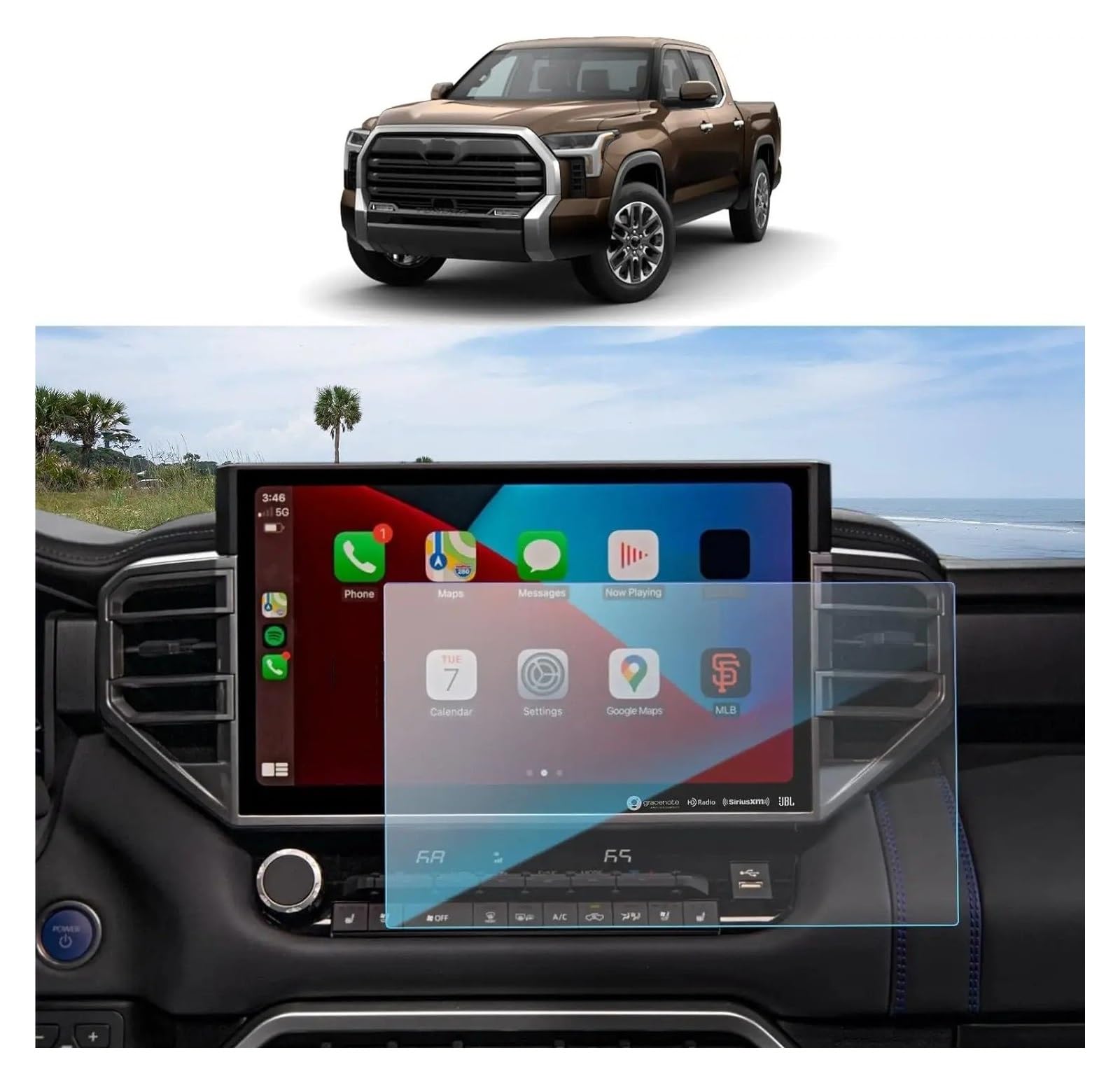 Instrumententafel Schutzfolie Für Toyota Für Tundra/Für Sequoia 2023 2024 LCD Auto Radio 14 Zoll GPS Navigation Gehärtetem Glas Bildschirm Film Schutz GPS Schutzfolie von DELORM