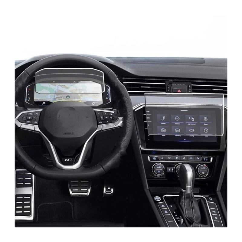 Instrumententafel Schutzfolie Für VW Für Passat 2018 2019 2020 Auto Navigation Gehärtetes Glas LCD Screen Schutz Film Aufkleber Dashboard Schutz Zubehör GPS Schutzfolie(Glass Instrument and GPS) von DELORM