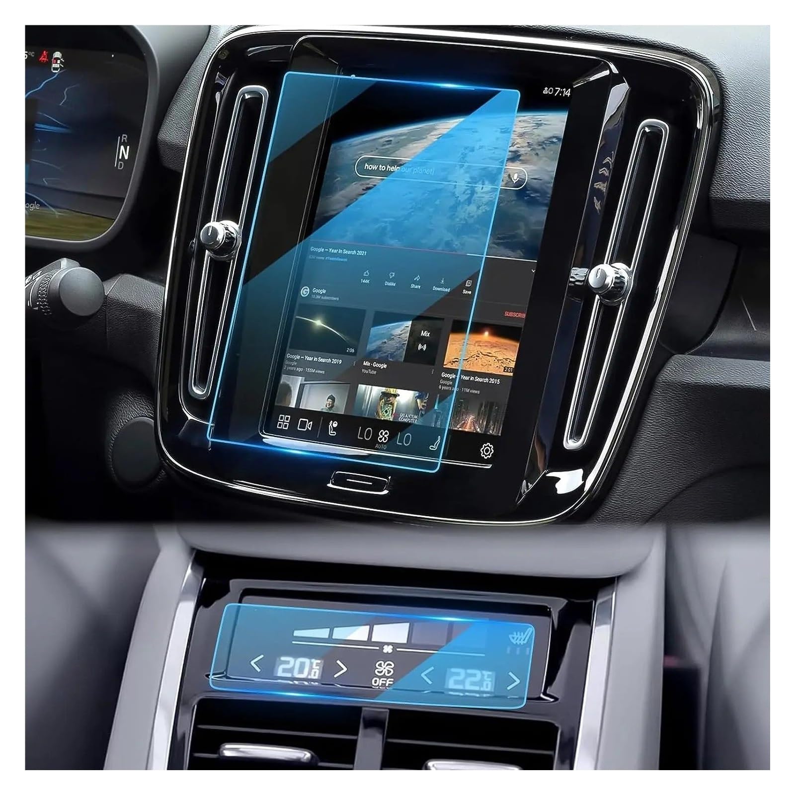 Instrumententafel Schutzfolie Für Volvo XC40 Für XC60 Für XC90 Für V60 Für V90 Für S90 Für C40 Auto GPS Navigation Klimaanlage Gehärtetem Glas Bildschirm Film Schutz GPS Schutzfolie von DELORM