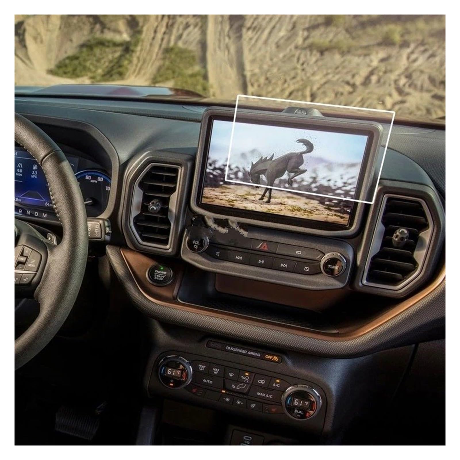 Instrumententafel Schutzfolie Gehärtetem Glas Schutz Film Für Ford Für Bronco Für Sport 2021 2022 Auto GPS Navigation Film LCD Bildschirm Anti-Scratch Film Zubehör GPS Schutzfolie von DELORM