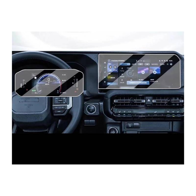 Instrumententafel Schutzfolie Gehärtetes Glas Schutzfolie Für Toyota Für Land Für Cruiser Für Prado 2024 Auto GPS-Navigation Schutzfolie LCD-Bildschirm Anti-Kratz-Film GPS Schutzfolie(GPS and Dashboar von DELORM