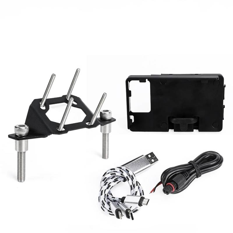 Motorrad Telefon Ständer Halterung Mobiltelefon Handyhalter GPS-Navigation Dash Mount Halterung Handyunterstützung USB-Ladegerät Für CB750 Für Hornet 750 2023-2024(Holder and Bracket) von DELORM