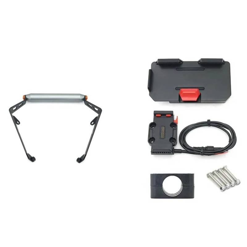 Motorrad Telefon Ständer Halterung Mobiltelefon Motorrad GPS Telefon Halter USB & Drahtlose Ladegerät Navigation Halterung Halterung Ständer FÜR Benelli FÜR TRK702 TRK 702 X TRK702X 2022-(22mm - 1 Set von DELORM