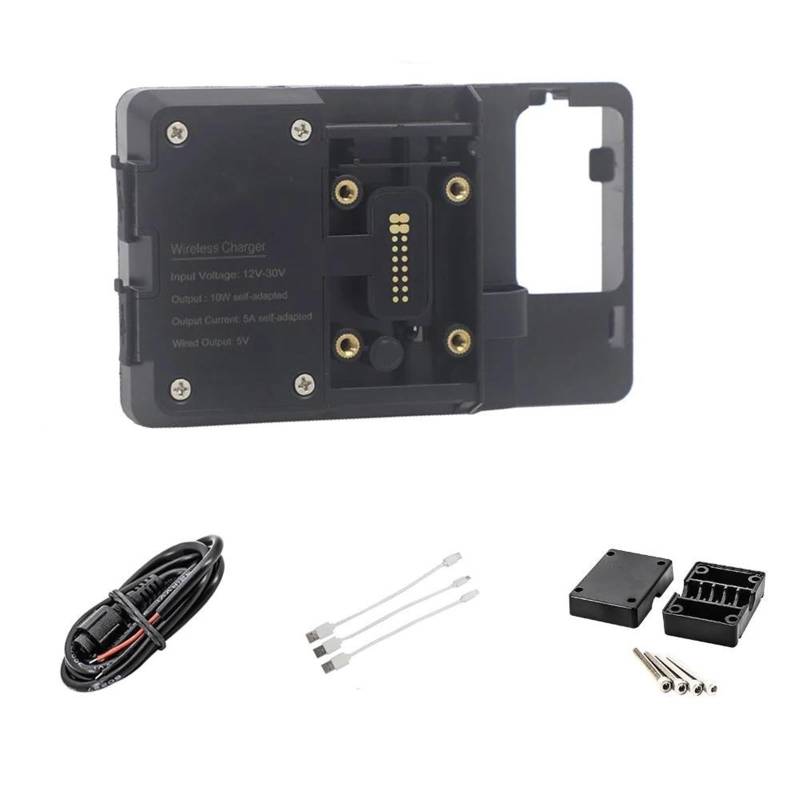 Motorrad Telefon Ständer Halterung Mobiltelefon Motorrad Telefon GPS Navigation Halterung FÜR Kawasaki FÜR J300 2013-2016 2017 2018 2019 2020 2021 USB Drahtlose Ladestation Anzupassen Halter Kit(Wirel von DELORM