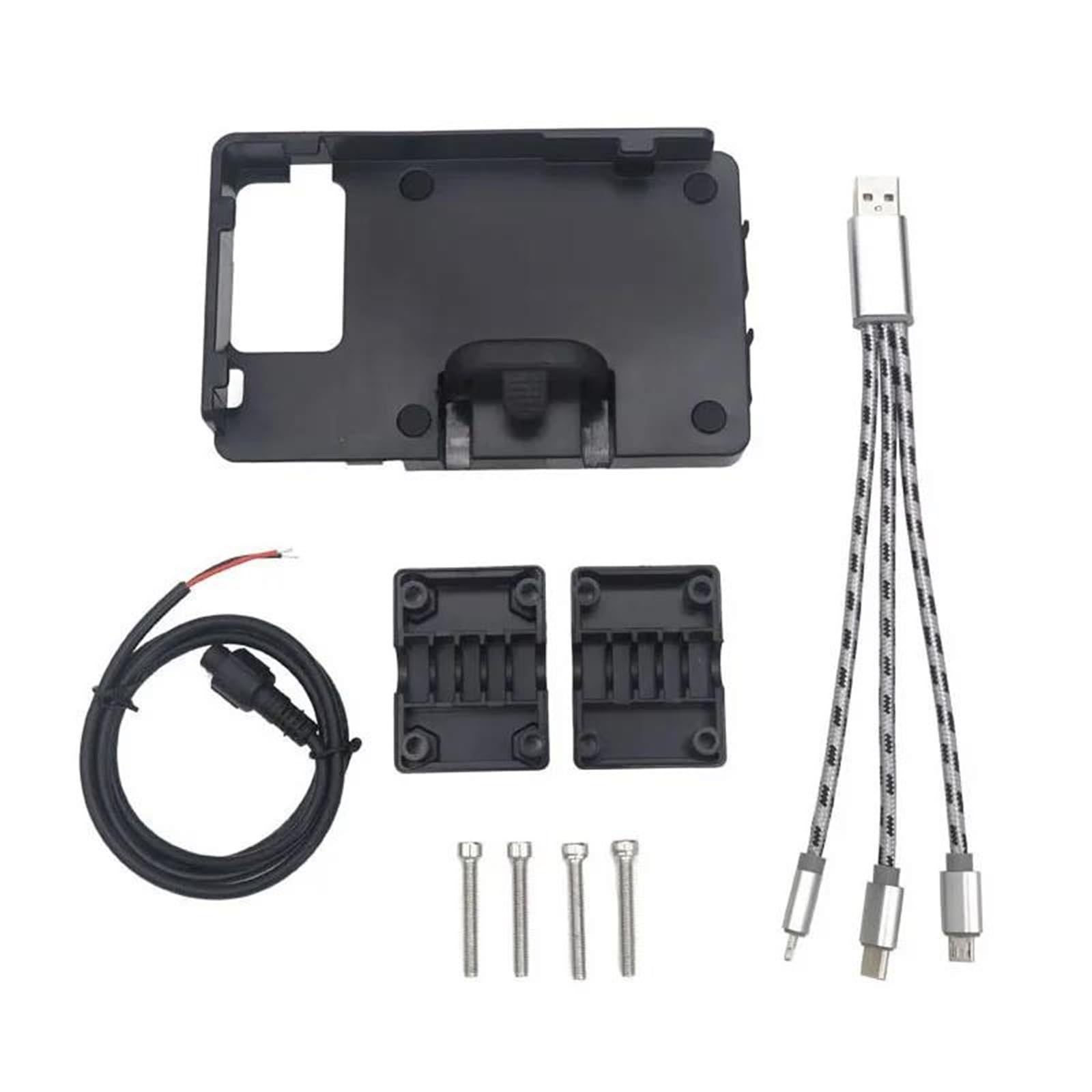 Motorrad Telefon Ständer Halterung Mobiltelefon Motorrad Telefon GPS Navigation Halterung FÜR Kawasaki FÜR J300 2013-2016 2017 2018 2019 2020 2021 USB Drahtlose Ladestation Anzupassen Halter Kit(USB C von DELORM