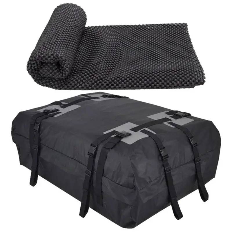 Relingträger Auto-Dachtasche, Dach-Ladungsträger, 15 Kubikfuß, Auto-Ladungs-Dachtasche Im Faltbaren Design, 600D-Oxford-Stoff Dach Gepäck Rack(Schwarz) von DELORM