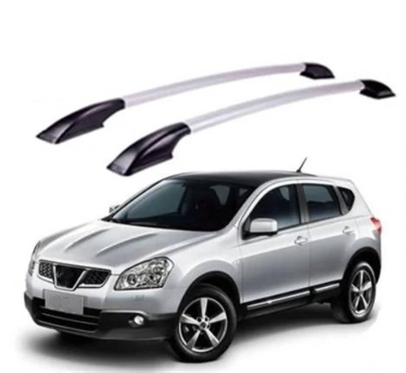 Relingträger Für Nissan Für Qashqai J10 J11 Autodachträger Gepäckträger Bar Autozubehör Dach Gepäck Rack(1.4m Silver) von DELORM