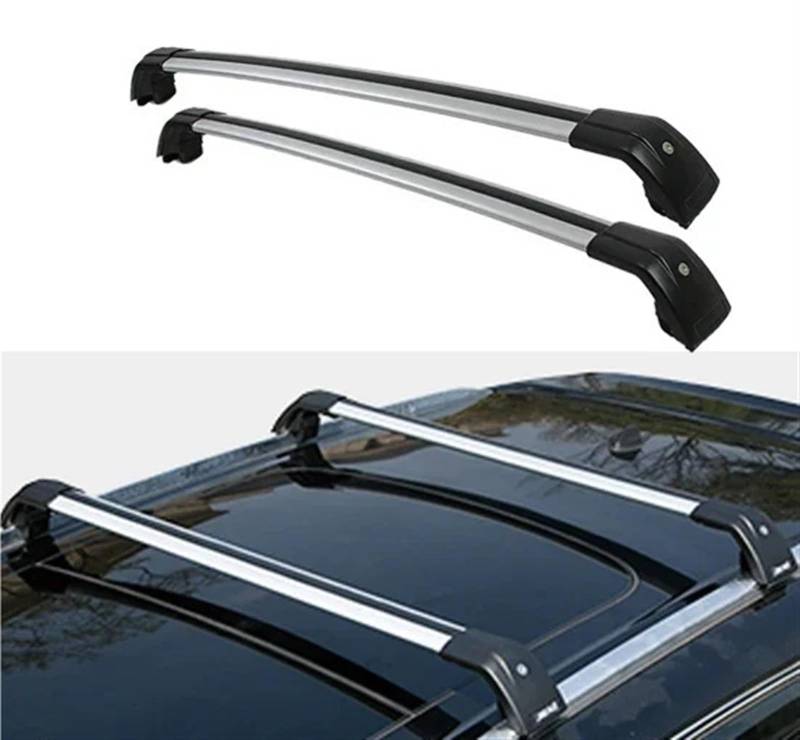 Relingträger Für Peugeot 5008 2016 2018 2019 2022 2 Stücke Dachträger Aluminiumlegierung Seitenstangen Kreuzschienen Dachträger Gepäckträger Dach Gepäck Rack(Black Silver) von DELORM