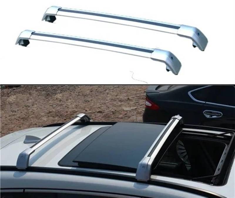 Relingträger Für Peugeot 5008 2016 2018 2019 2022 2 Stücke Dachträger Aluminiumlegierung Seitenstangen Kreuzschienen Dachträger Gepäckträger Dach Gepäck Rack(Silber) von DELORM