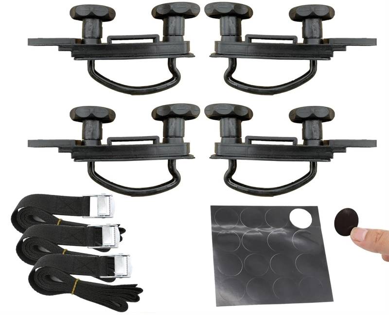 Relingträger Universal Dach Box Auto Van Montage Fitting Kit Auto Dach Gepäck Zubehör 4 Teile/Satz Edelstahl U-Bolzen Klemmen Dach Gepäck Rack(B) von DELORM