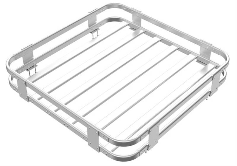 Relingträger Universal Rack Rahmen Last Reise Rack RV Aluminium Legierung Gepäck Rack RV Modifizierte Dach Rack Geländewagen Dach Dach Gepäck Rack(Silver 100x100x16.5) von DELORM