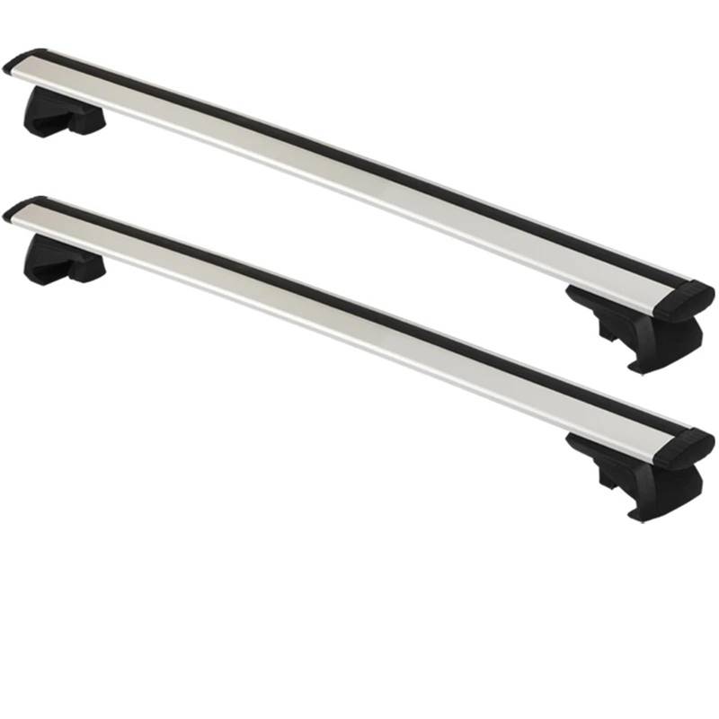 Relingträger Universelle Bogenförmige Aluminiumlegierungs-Laststange Für Autos, 140 cm, Schwarz Und Silberfarben, Autodachträger, Flügelstange Dach Gepäck Rack(White 140cm -8cm) von DELORM