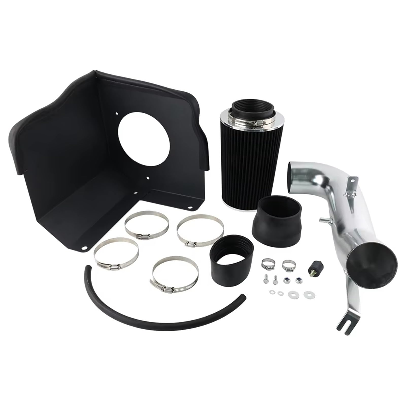 Schlauch Luftfilter Für Chevy Für Silverado 1500 V8 4,8 L 5,3 L 2009 2010 2011 2012 2013 Kaltlufteinlass Schwarz + Hitzeschild Kaltluft Ansaugrohr von DELORM