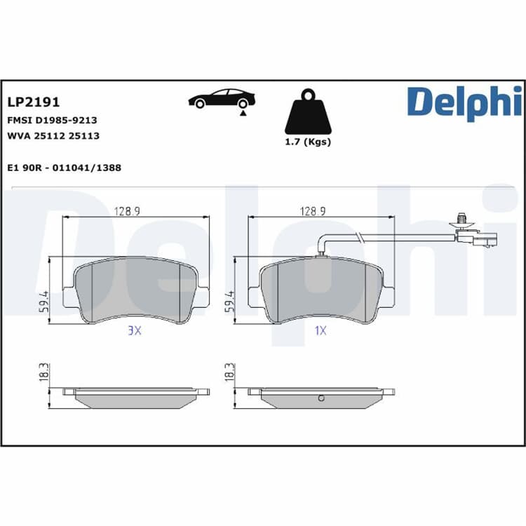 Delphi Bremsbel?ge hinten Nissan Interstar Nv400 Opel Movano Renault Master von DELPHI