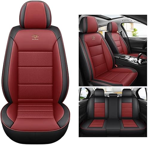 DELPOS Ersatz für Autositzbezüge Universal Full Set Zubehör für Seat Arona FR Altea FR Ateca Ateca FR Marbella Ibiza MK2 Autozubehör, Schwarz - Rot von DELPOS