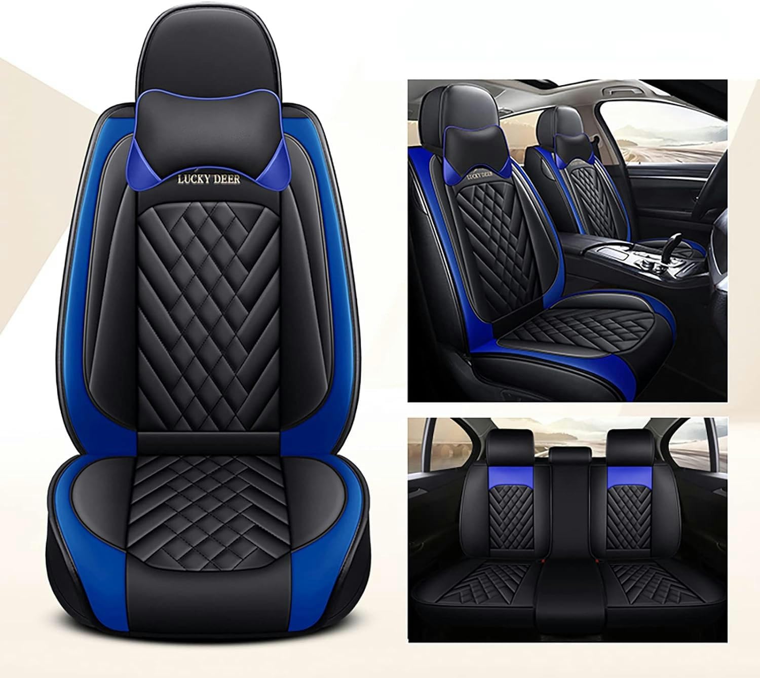 DELPOS Sitzbezüge Auto Autositzbezüge Universal Set für Volkswagen Tiguan Polo Golf Mk4 Vw Golf 5 Auto Zubehör, Blau von DELPOS