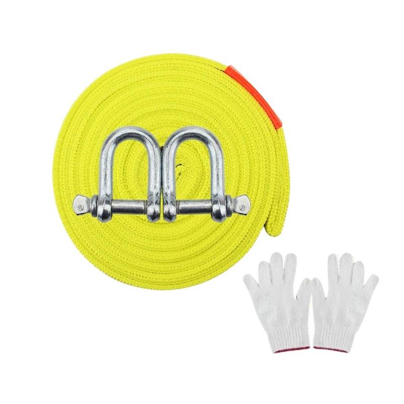 DELURA Synthetisches Windenseil 1 Set 5 Meter 5 Tonnen Auto-Abschleppseil Praktisches Outdoor-Notfallset Nylon-Abschleppseil Doppelt Verdicktes Auto-Abschleppseil von DELURA