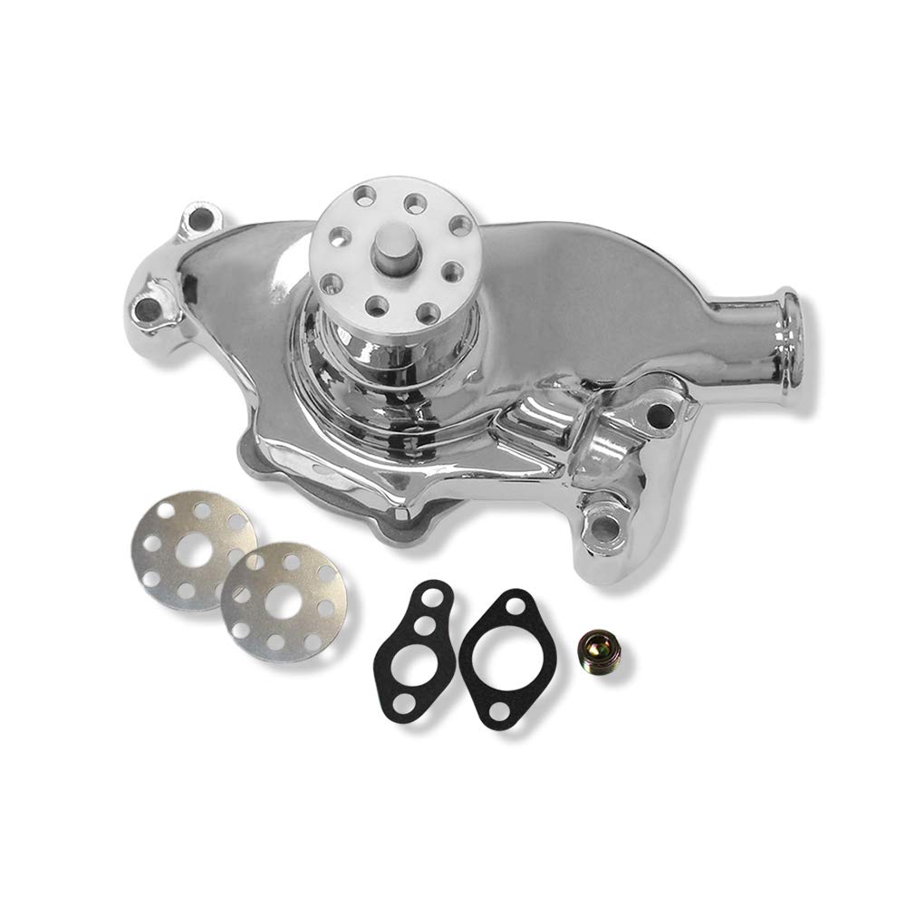 Chrom Small Block Chevy Hohe Volumen kurz Wasser Pumpe SBC 283 327 350 von DEMOTOR PERFORMANCE