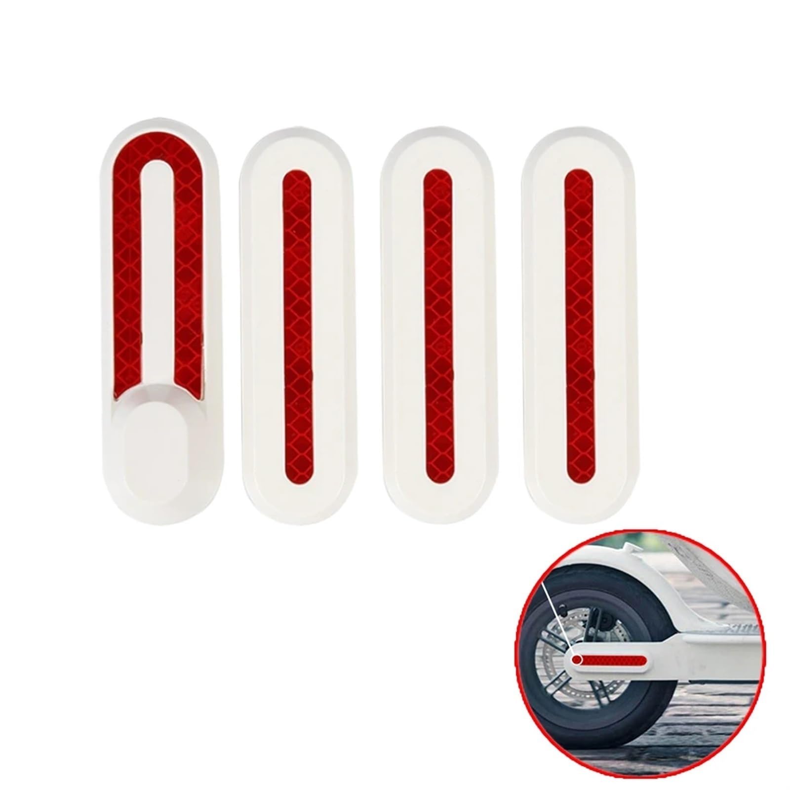 DEMULAX 1/2/4 Stück Radkappen-Schutzhüllen for nachtreflektierende Nachtaufkleber for Elektroroller, for Xiaomi, Mi M365 Pro 2 Reflektierende Roller-Radabdeckung(4pcs Wheel Cover C) von DEMULAX