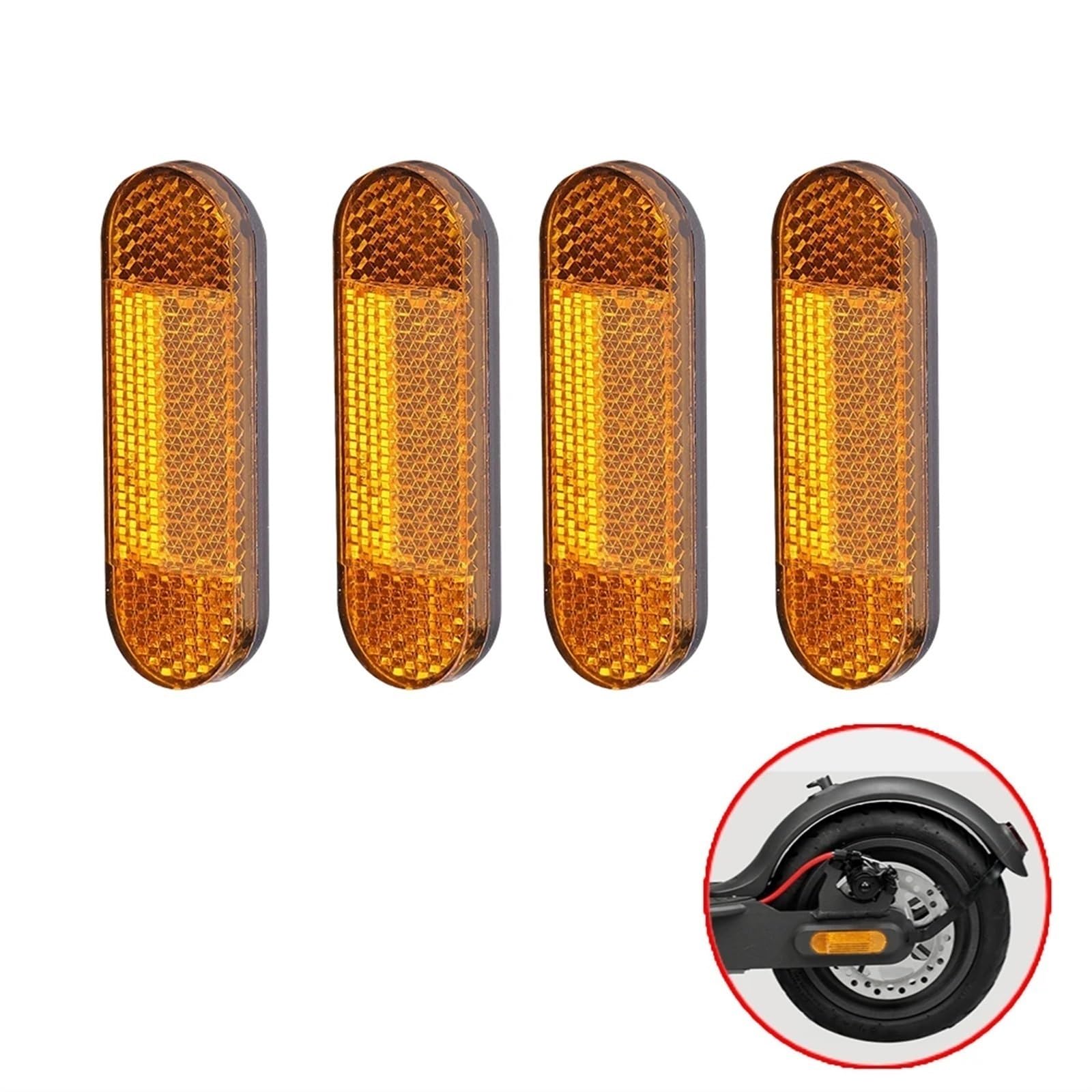 DEMULAX 1/2/4 Stück Radkappen-Schutzhüllen for nachtreflektierende Nachtaufkleber for Elektroroller, for Xiaomi, Mi M365 Pro 2 Reflektierende Roller-Radabdeckung(4pcs Wheel Cover E) von DEMULAX