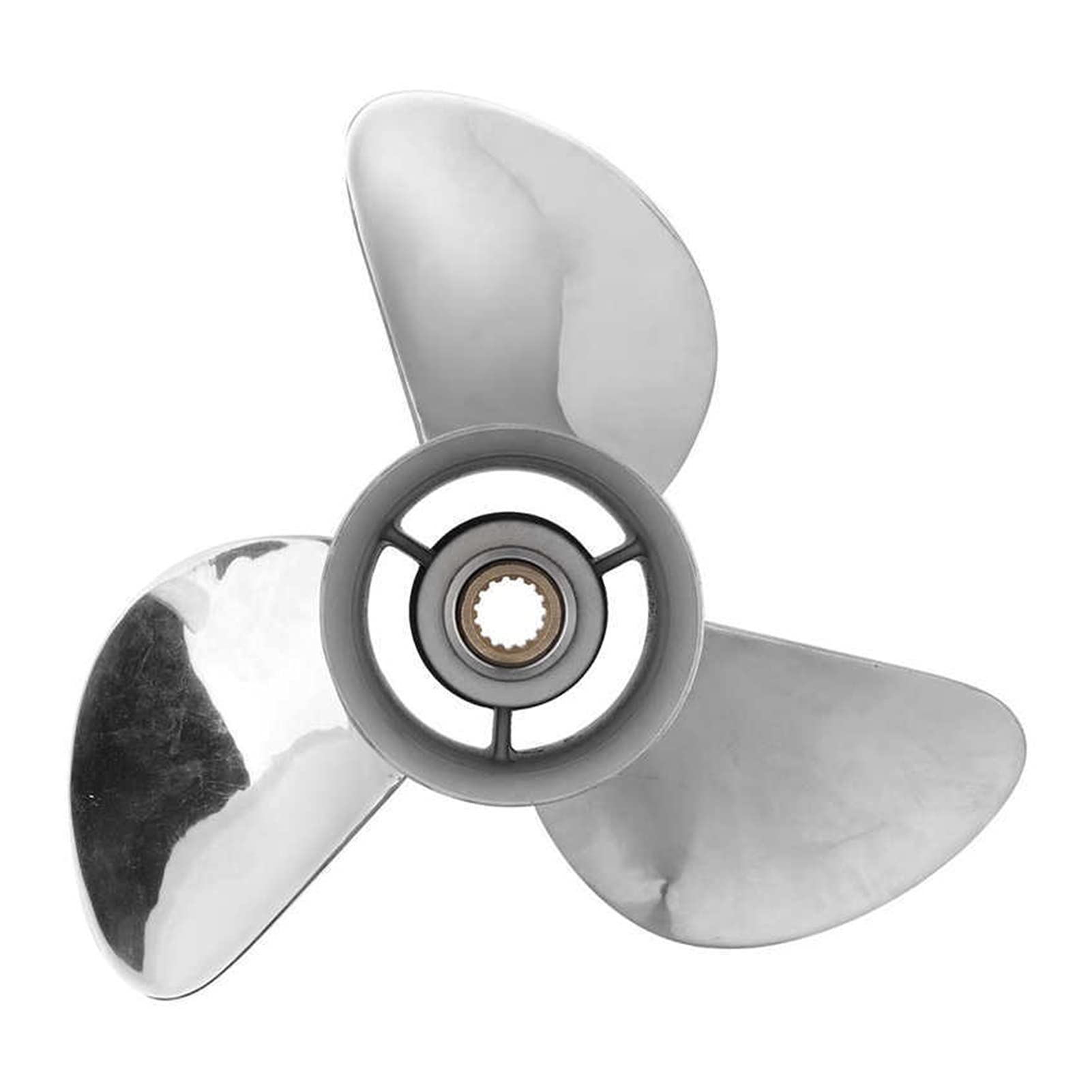 DEMULAX 13 3/4x17in RH Boot Marine Außenbordpropeller 3 Klingen Edelstahl Teile, for Yamaha, for Johnson, for Evinrude 150-250HP Motor Ersatz-Außenbordpropeller von DEMULAX