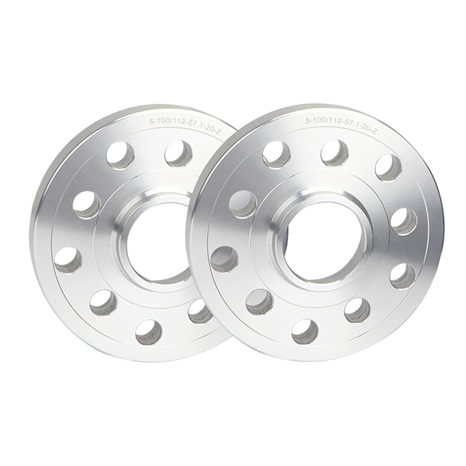 DEMULAX 2 STÜCKE Spurverbreiterungen Centric 57,1 MM Reifennabenadapter Dichtung Spurverbreiterung, for , for Volkswagen, for Golf, 5*100 5*112 Adapter für Auto-Radabstandshalter(20mm Spacer Silver) von DEMULAX