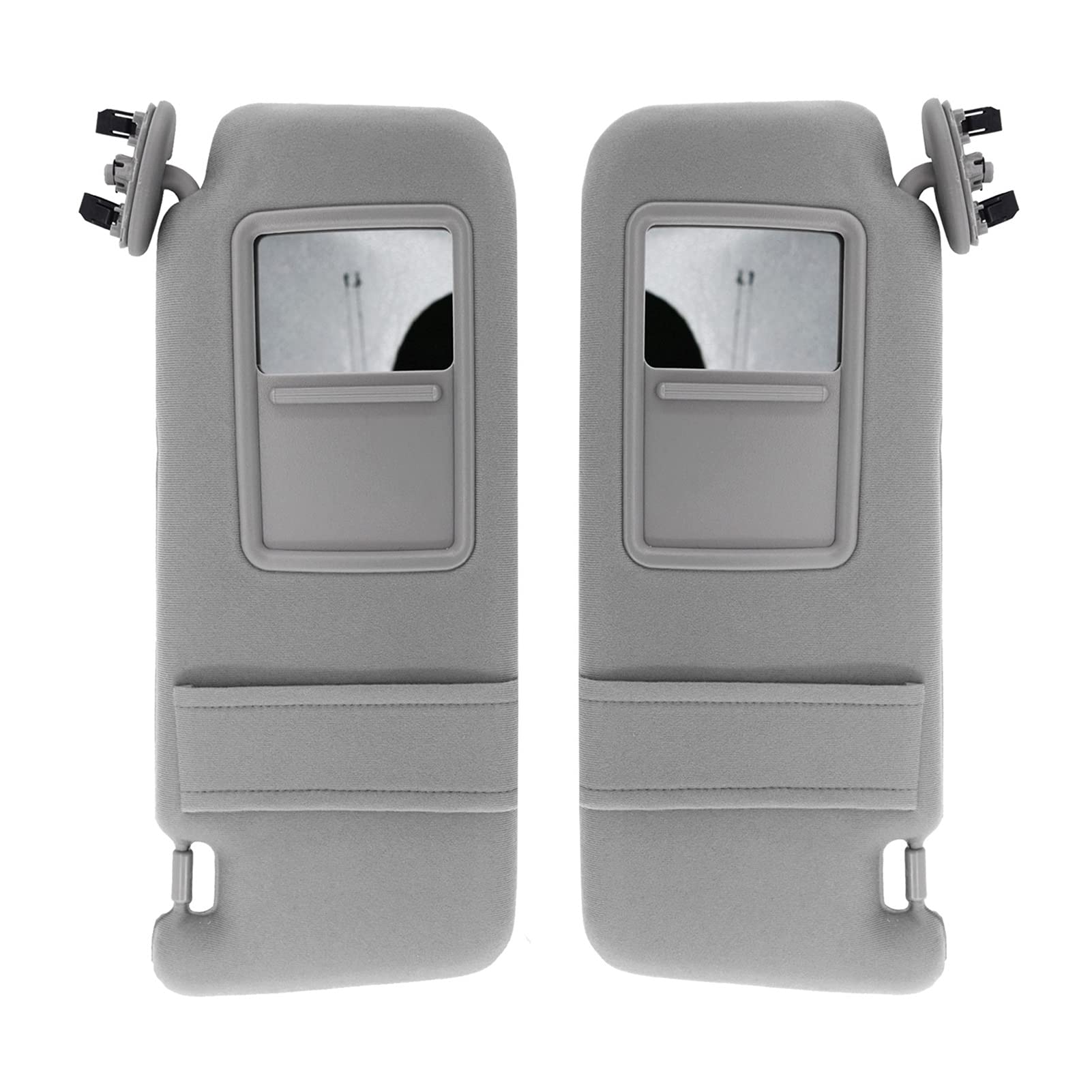 DEMULAX 2 Stück Auto Sonnenblende Sonnenschirm ohne Schiebedach Fahrer Beifahrerseite rechts Links Organizer, for Toyota, for Camry 2007–2011 Auto-Sonnenblenden-Seitenschutz(Gray Pair) von DEMULAX