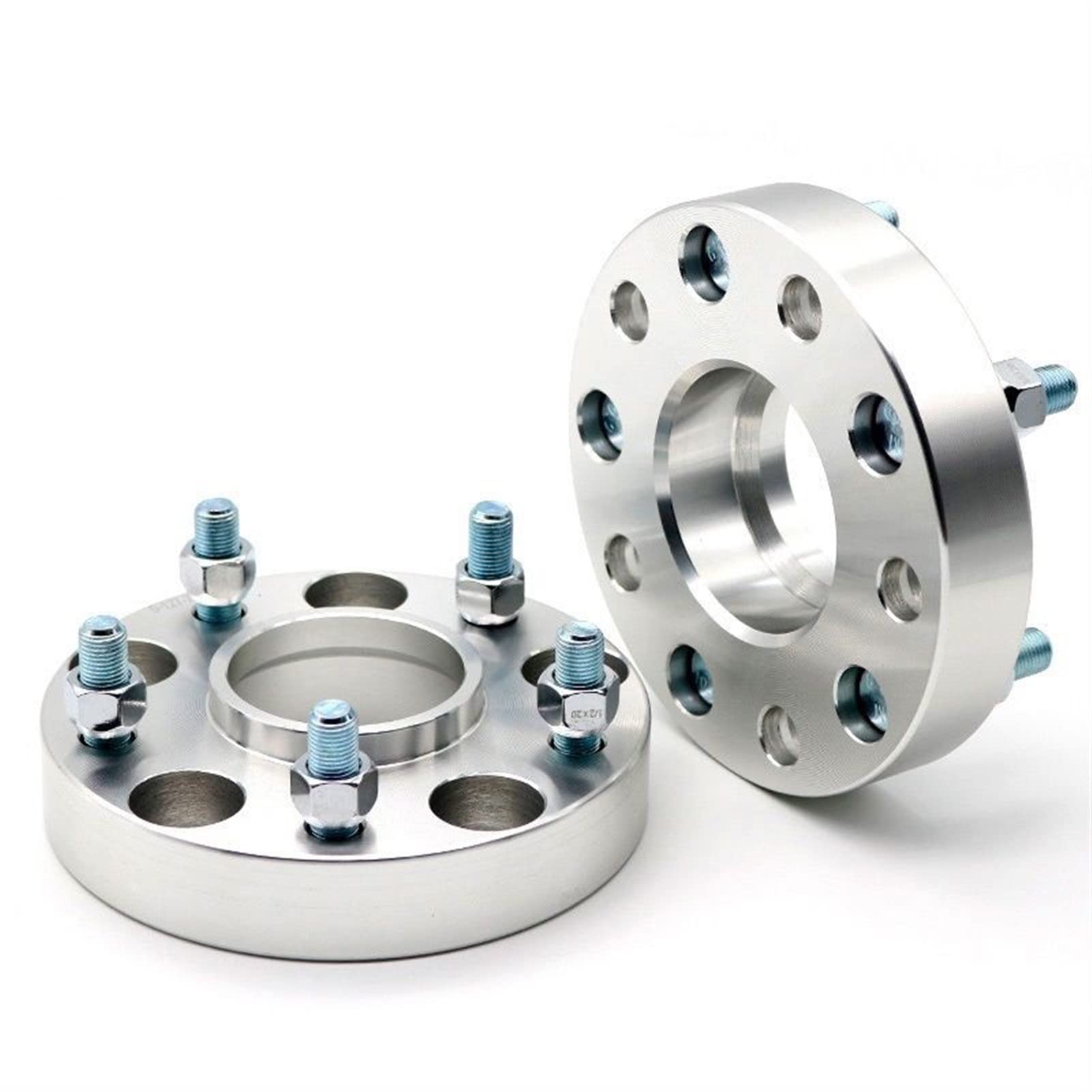 DEMULAX 2 stück 15 20 25 30 Mm PCD 5x100 CB 57,1mm Spurverbreiterung Adapter 5 Lug Aluminium Spurverbreiterung 5 Lug, for Volkswagen, for, Adapter für Auto-Radabstandshalter(40MM Silver Spacers) von DEMULAX