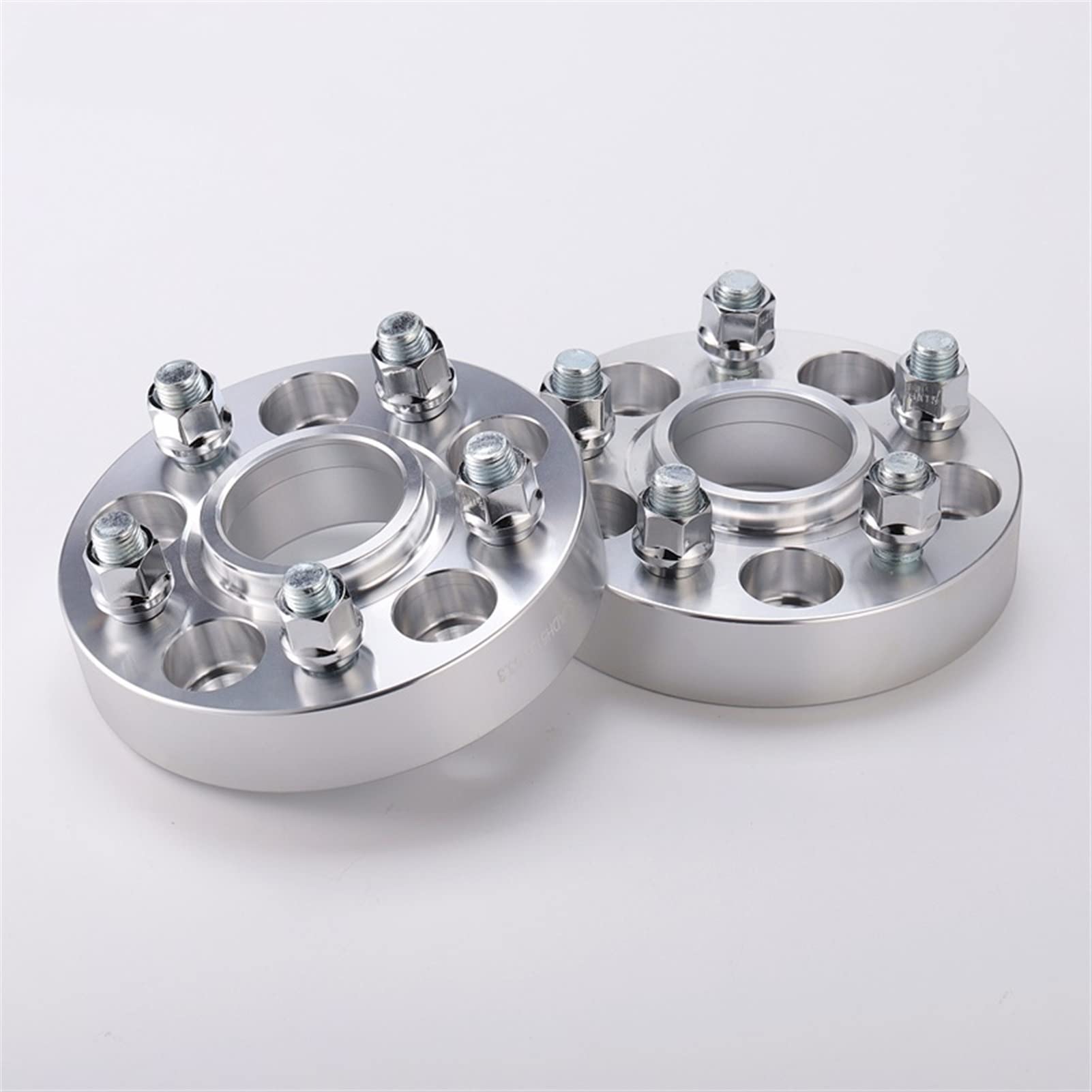 DEMULAX 2 stück PCD 5x114,3 CB 54,1mm Spurverbreiterung Adapter Aluminium Legierung, for Geely, Emgrand Geschmiedet Spurverbreiterungen für Autos(2PC silver 25mm) von DEMULAX