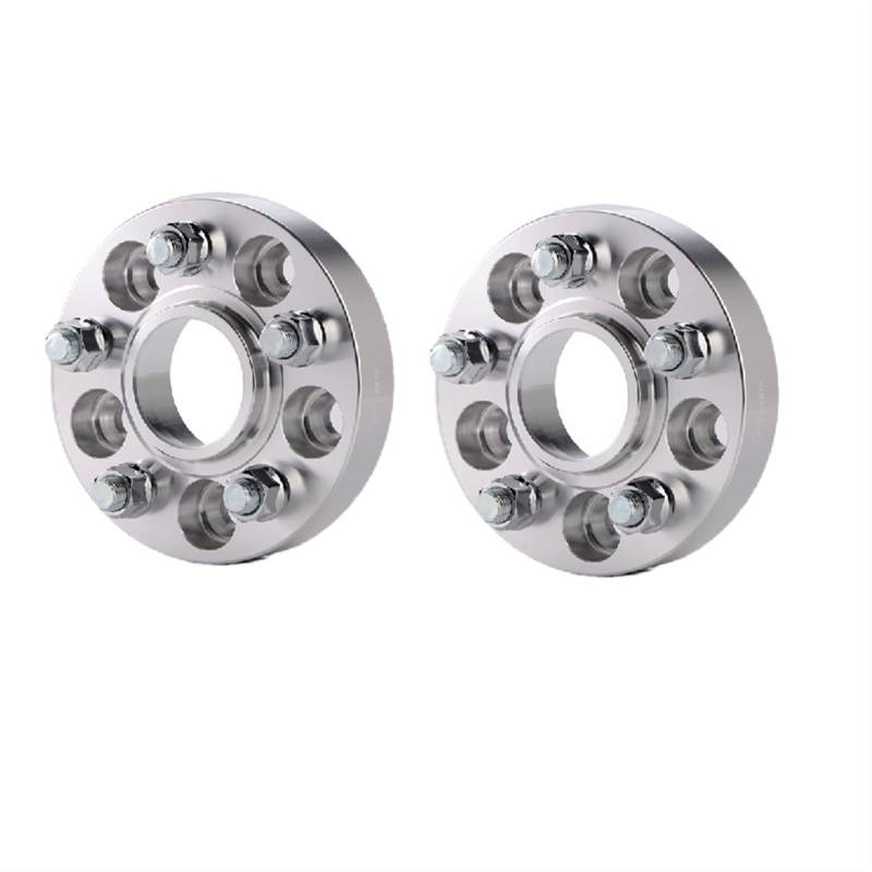 DEMULAX 2 stück PCD 5x114,3 CB 70,3mm Spurverbreiterung Adapter, for Ford, for Mustang, geschmiedet Aluminium Legierung Spurverbreiterungen für Autos(Silver spacer 25mm) von DEMULAX