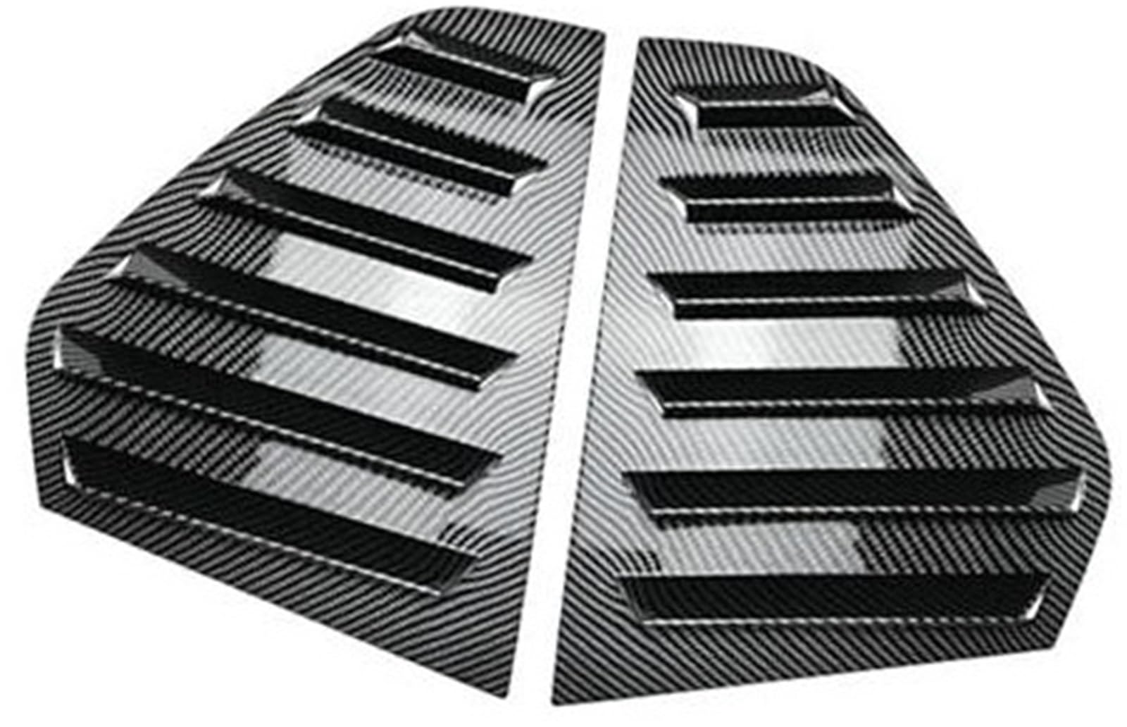 DEMULAX 2PCS Auto-Heckfenster-Fensterladen-Abdeckungsverkleidung, for Golf, MK8 2020-2023 Fensterlamellen-Seitenlüftungsverkleidung Verschlussabdeckung(Black Carbon Fiber Look) von DEMULAX