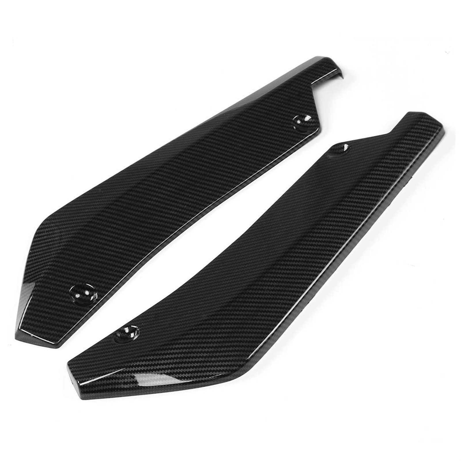 DEMULAX 2PCS Universal Carbon Look/Schwarz Auto Hintere Stoßstange Lip Diffusor Splitter Canard Spoiler Protector, for Benz, for, for Ford Fahrzeug-Heckspoiler(Carbon Fiber Look) von DEMULAX