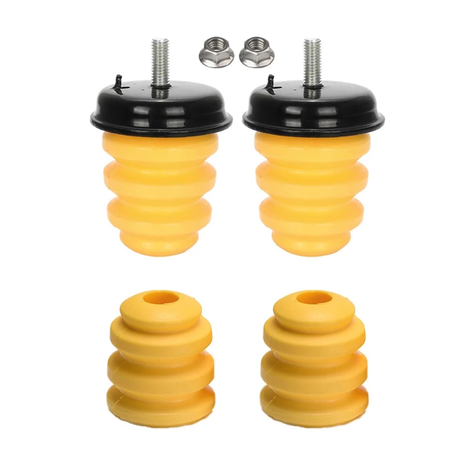 DEMULAX 2Pcs Hinterachse Gummi Stoßdämpfer Bump Stop Stoßstange Frühling 15712438 Vorder Arm 15153958, for GMC, for Sierra, for Chevy, for Silverado 1500 Gummipuffer für Auto(4Pcs Rear Front) von DEMULAX