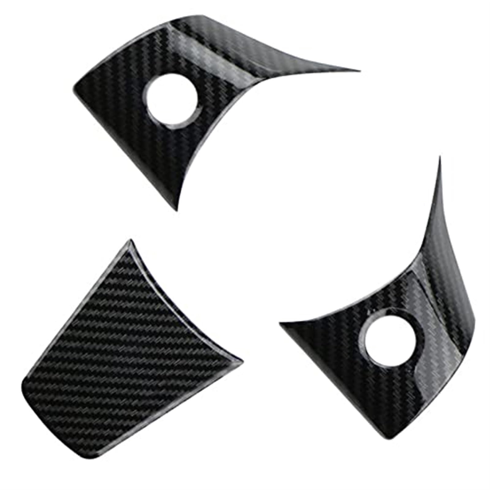 DEMULAX 3 Teile/Satz Lenkrad Taste Panel Abdeckung Trim, for Tesla, Modell 3 2016-2022 Modell Y 2019-2022 Zubehör Lenkraddekoration(Black Black) von DEMULAX