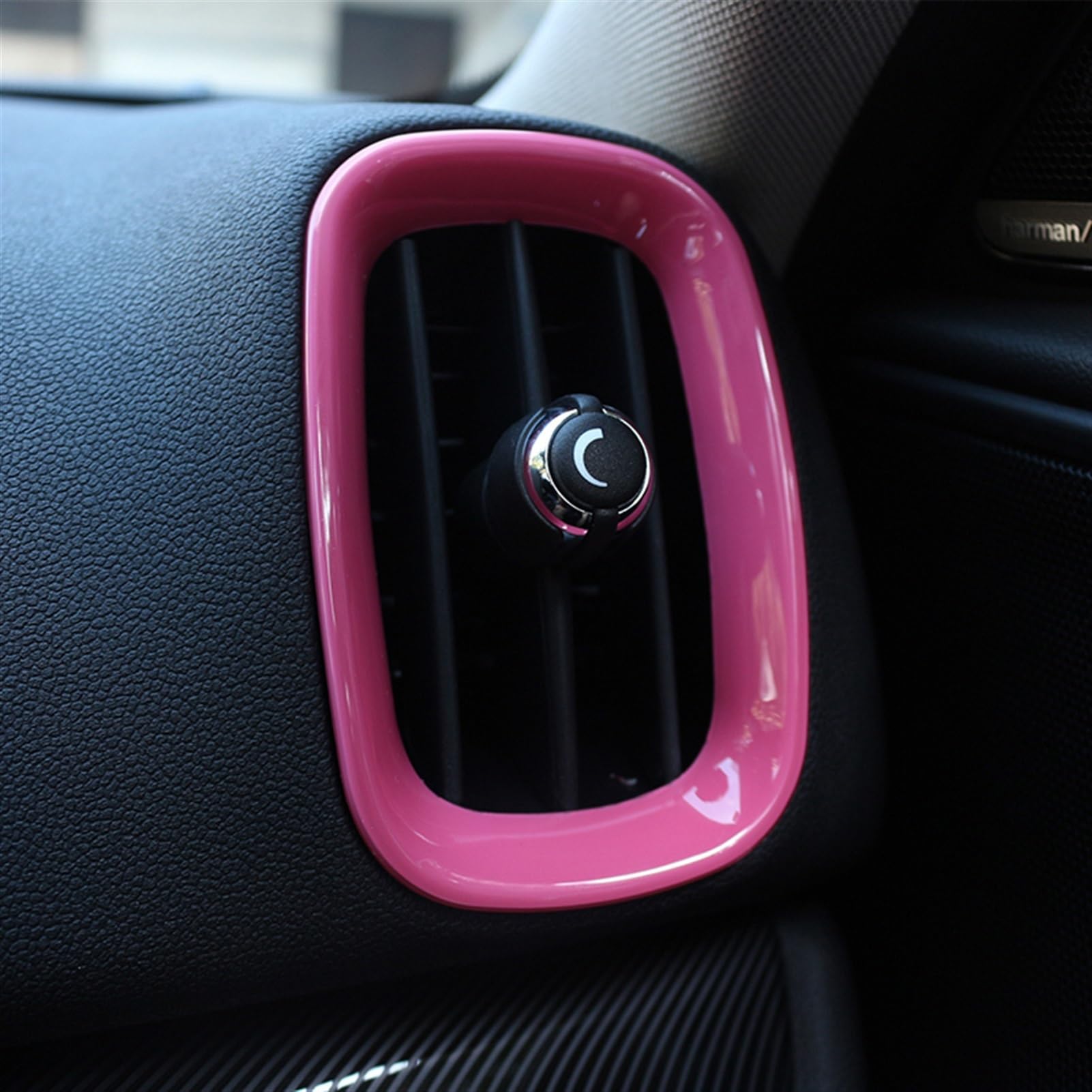 DEMULAX 4-teiliger Aufkleber zur Dekoration der Autoklimaanlage, for BMW, for MINI, Cooper S JCW F60 Countryman, Auto-Styling-Zubehör Lüftungsabdeckungsverkleidung(F60 pink) von DEMULAX