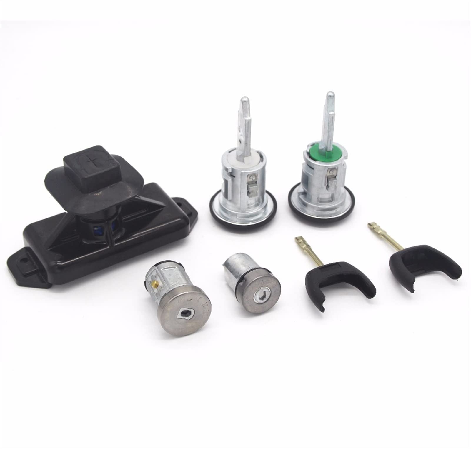 DEMULAX 5-teiliges komplettes Schloss-Set, Zündschalter vorne Links, rechts, Türschloss, Kraftstofffass, for Ford, Transit MK7 2006–2014, 6C1AV22050XB Reparatursatz für Autotürschlosszylinder von DEMULAX