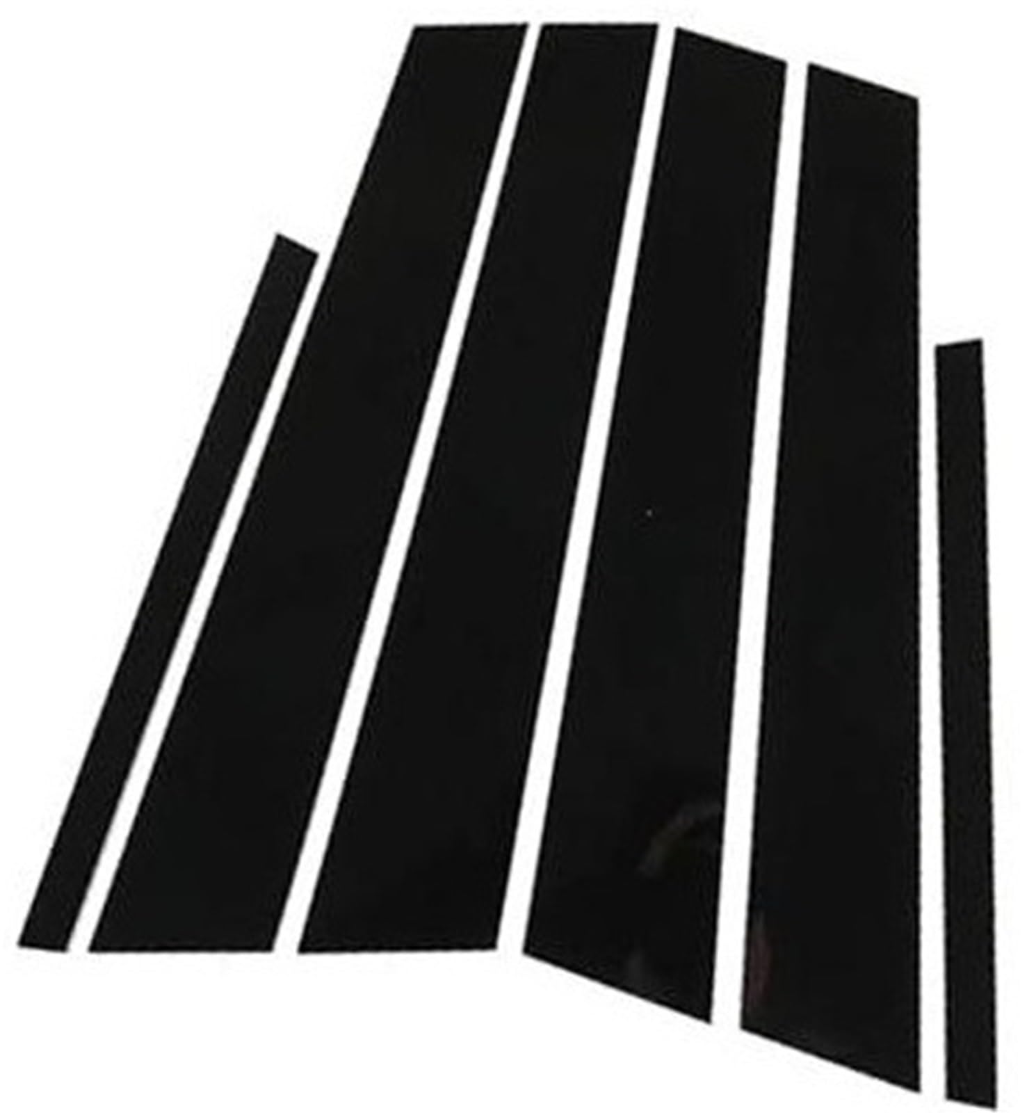 DEMULAX 6-teilige Autotür-/Fenstersäulenverkleidung, for Lexus, CT 2011-2017, B-Kohlefaser-Optik Fahrzeugfensterleiste(Black A-Black) von DEMULAX