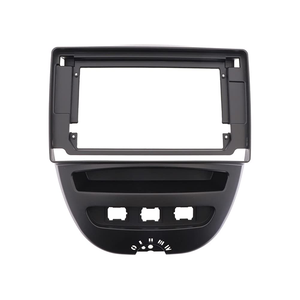 DEMULAX 9 Zoll 2 Din Autoradio Blende Blende Dash Kit DVD Radio Panel Stereo Abdeckung Aygo, for Citroen, C1, for Peugeot, 107 2005-2014 Radio-Zierleiste für Armaturenbrett(9 Inch) von DEMULAX