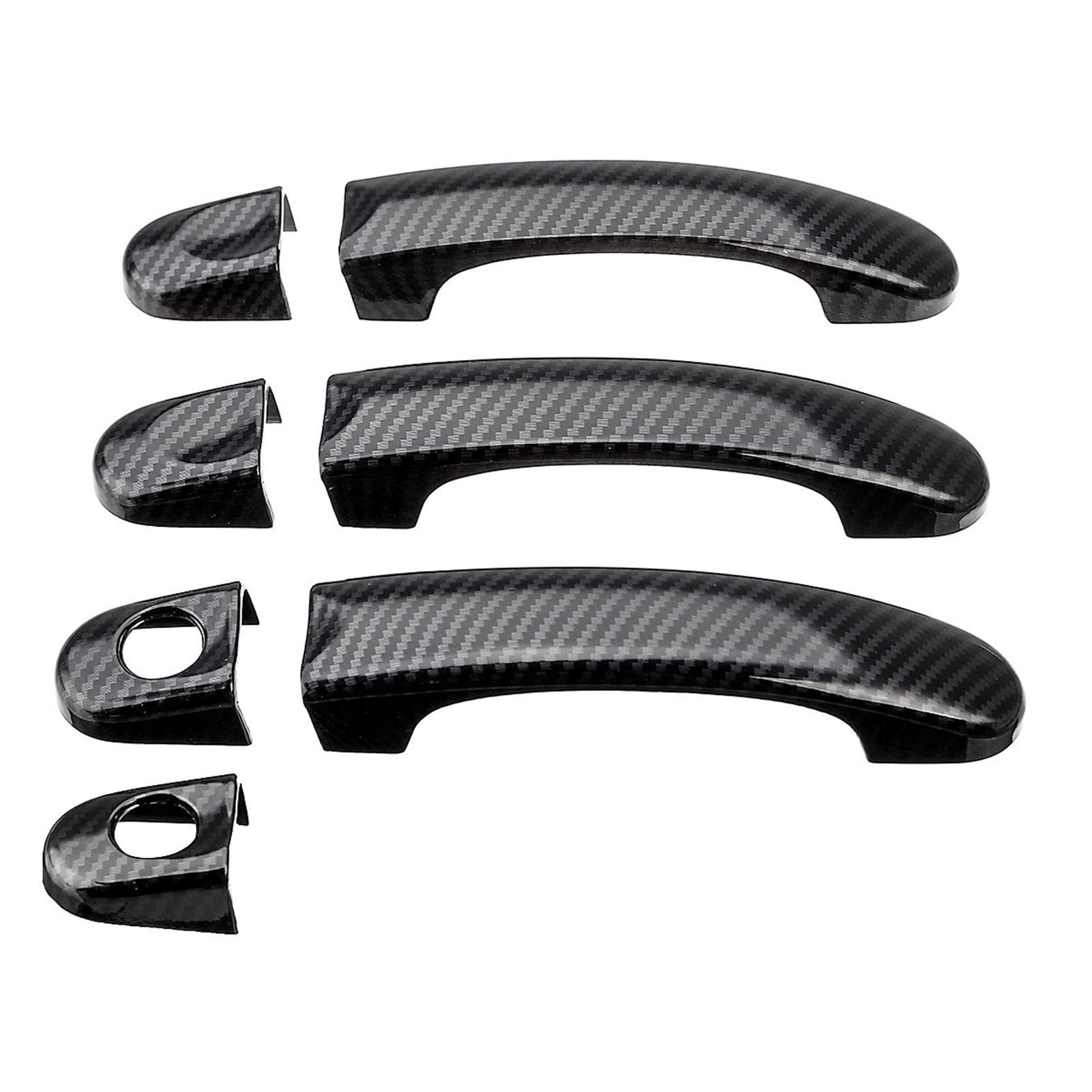 DEMULAX ABS Carbon Autotürgriffabdeckungen Zierleisten, for VW, Transporter T5 2003-2015 T6 2016, for Caddy, Vans, for Multivan, Aufkleber Abdeckung für Außentürgriffe von Autos(Carbon 6 and 1) von DEMULAX