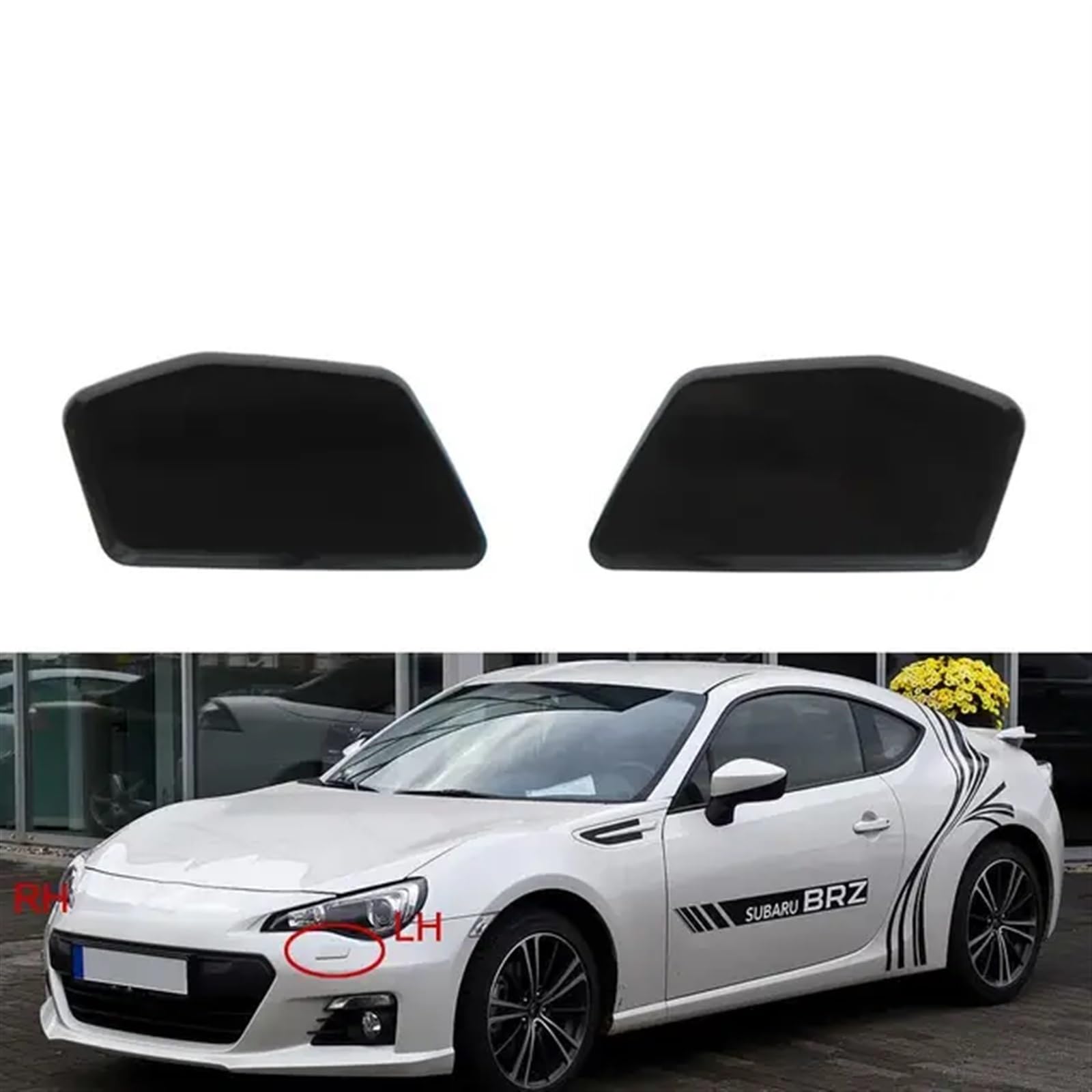 DEMULAX Abdeckung for vordere Scheinwerferwaschanlage, Scheinwerfer-Sprühdüsenkappe, for, for Subaru, BRZ (Z10) 2012 2013 2014 2015 2016 Abdeckung der Autosprühdüse(Cap Set) von DEMULAX