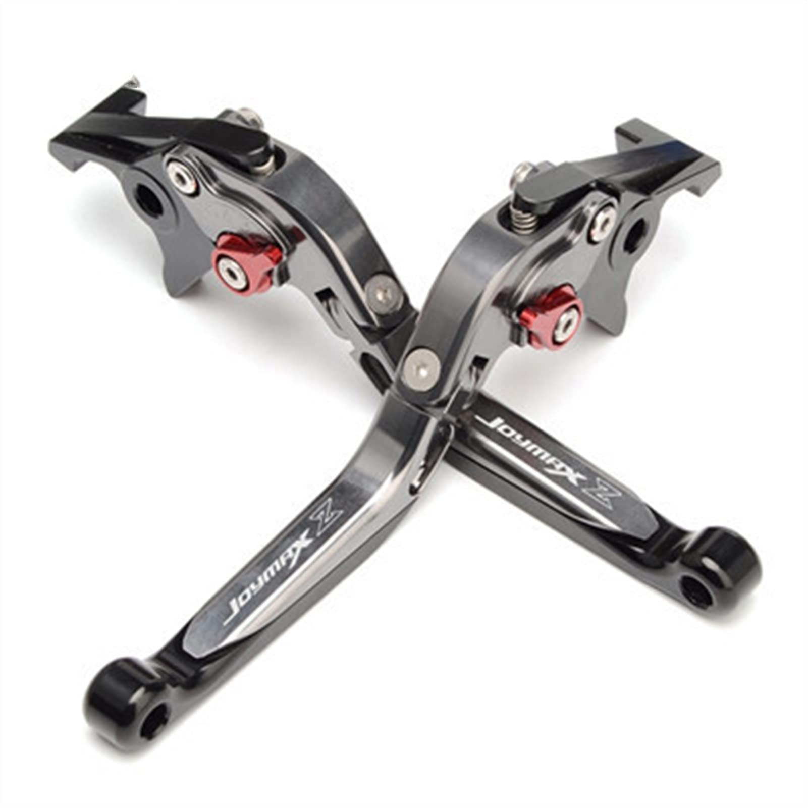 DEMULAX Ankunft Motorradteile Bremsen CNC verstellbare Faltbare Bremskupplungshebel, for SYM JOYMAX Z 300 2019 Z300 Motorrad-Feststellbremse(Titanium Black red) von DEMULAX