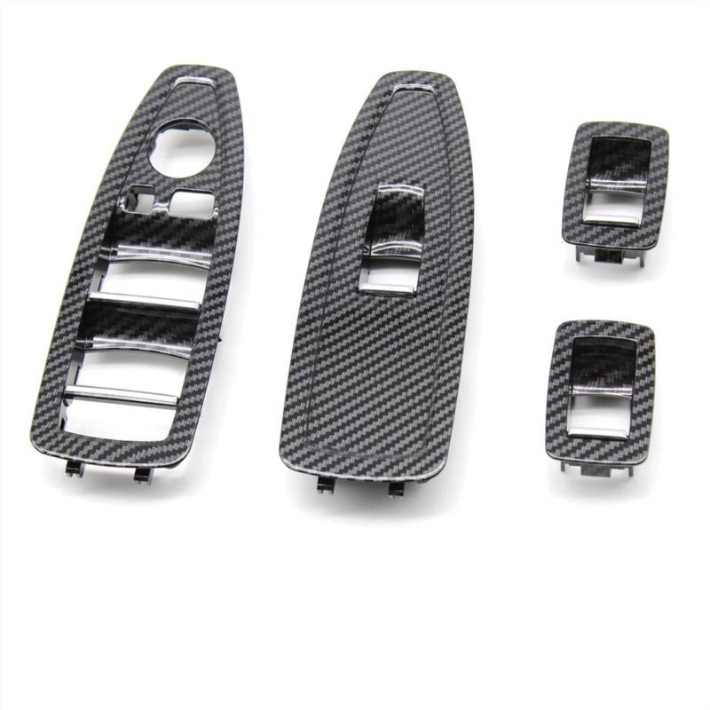 DEMULAX Austausch der Verkleidungsabdeckung for das Fensterheber-Schalterfeld im Autoinnenraum, for, for 1 3 4 Serie F20 F30 F31 F34 F35 F36 Fahrzeug-Innentürgriff(Carbon Fiber 4pcs) von DEMULAX