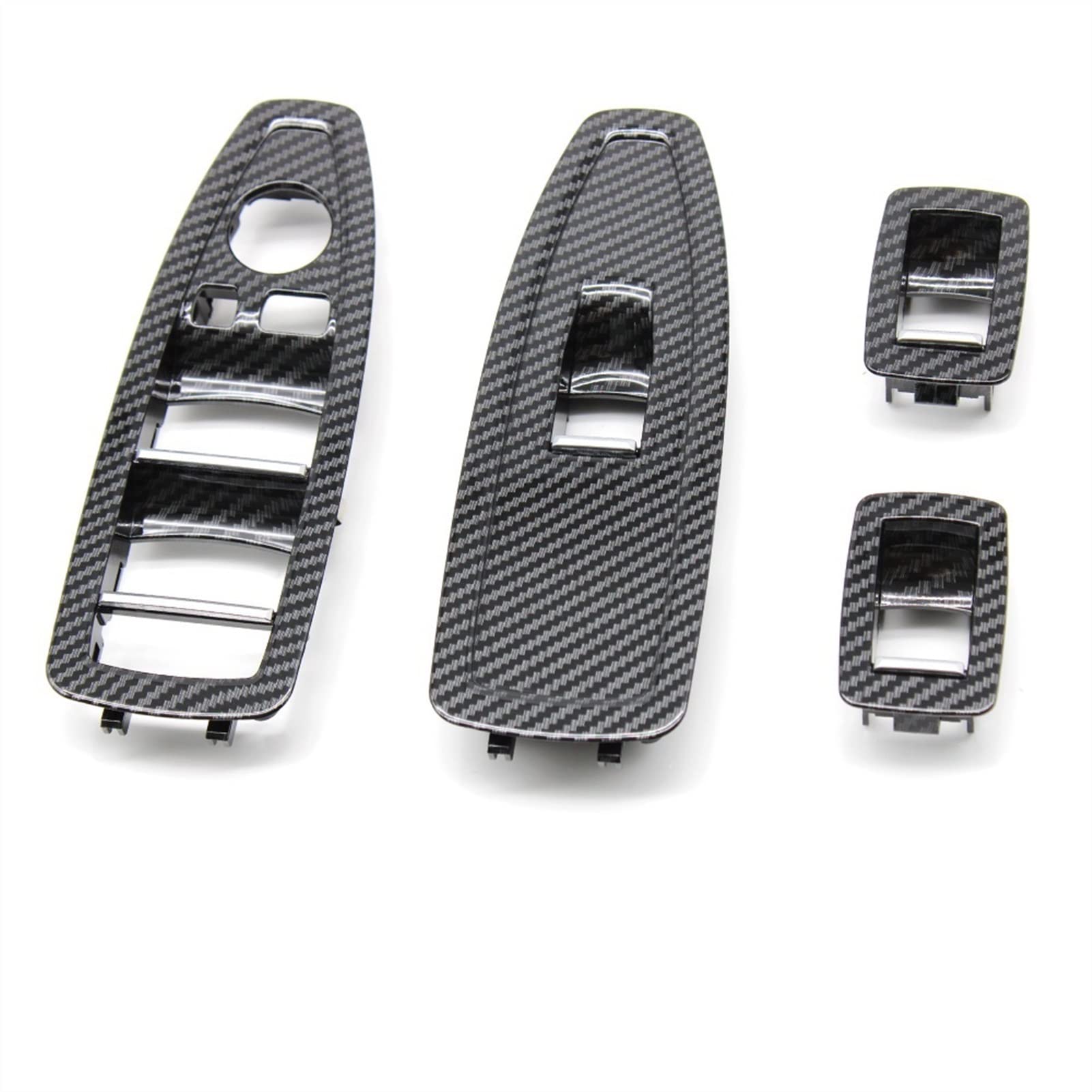 DEMULAX Austausch der Verkleidungsabdeckung for das Fensterheber-Schalterfeld im Autoinnenraum, for, for 1 3 4 Serie F20 F30 F31 F34 F35 F36 Innentürgriff(Carbon Fiber 4pcs) von DEMULAX