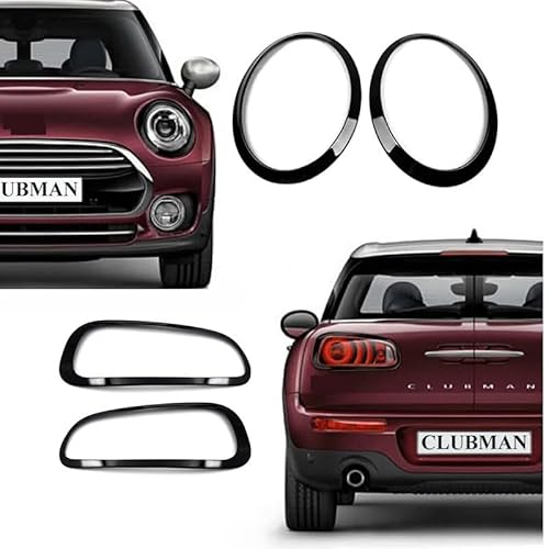 DEMULAX Auto-Augenbrauen-Scheinwerfer-Rücklicht-Rahmen, hintere Lampenring-Abdeckung, Schlaufenaufkleber, for Mini Cooper One S JCW F54 Clubman Zubehör Dekorativer Scheinwerferaufkleber(Front and Rear von DEMULAX